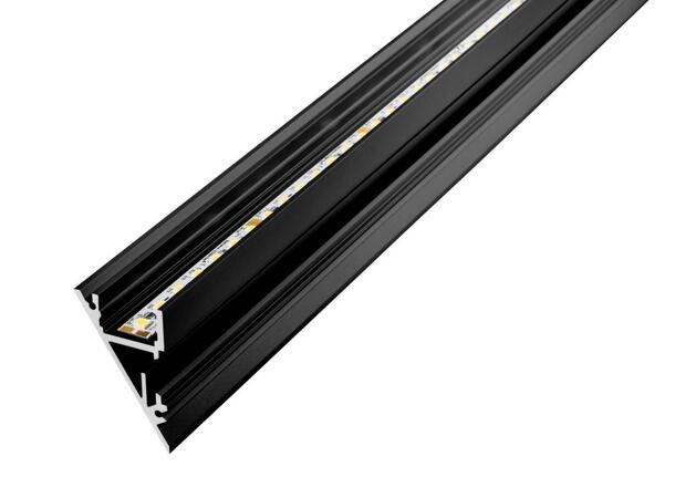 Walllight 2.0 Aluprofil sort 2m 3824 Sort RAL9005