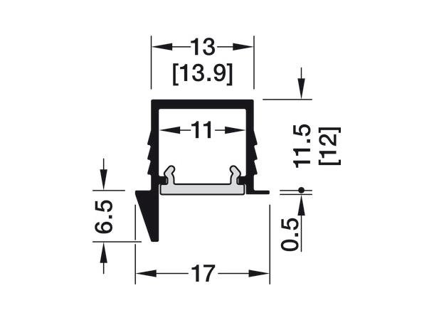 Aluprofil 1105 alu 3m 1718 Asymmetrisk