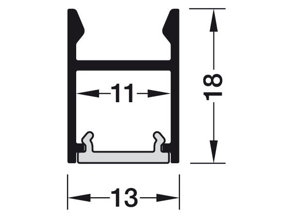 Aluprofil 2103 alu opal avdekn 3m 1318 3000x13x18 mm Loox5 