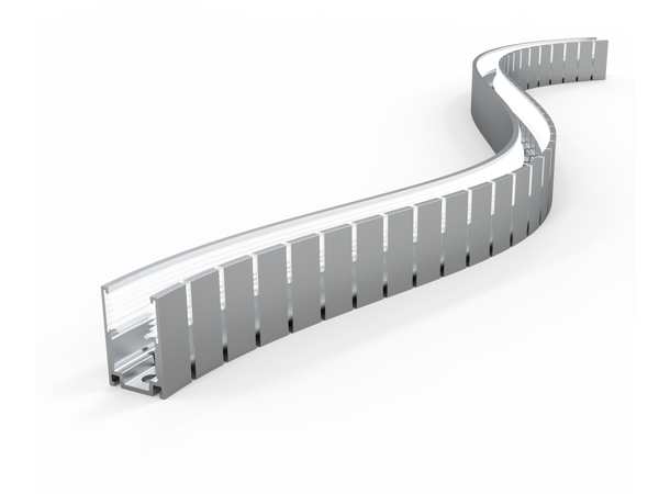 Bøyelig Serrate Alu Profil F10 1m LED Neon Clear Lighting
