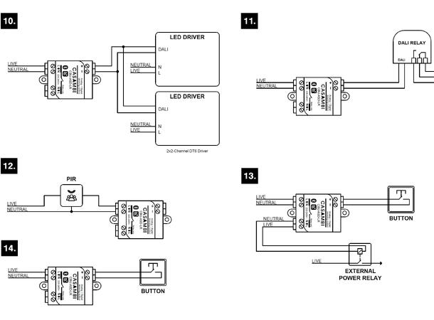 Casambi CBU-ASD LR dimmer 0-10V/DALI Rele, bryter eller sensorinngang