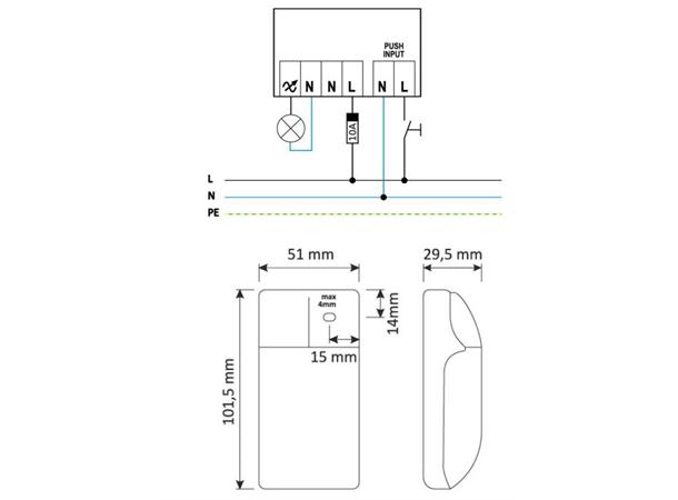 Casambi Fasedimmer 230V 380VA Bryterinngang