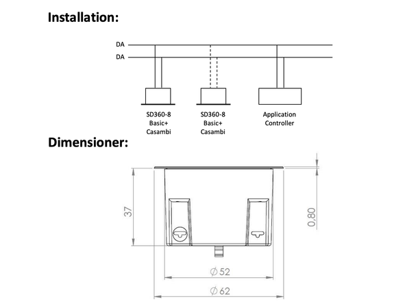 Casambi sensor SD360-8 DALI-2 Integrasjonssensor DALI-2 