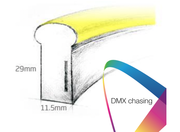 FlexGlo F21 DMX 15W 24V RGBW 4000K LED Neon Clear Lighting 