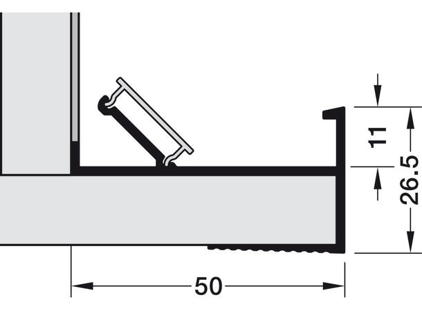 Gipsveggprofil 5114 190cm Sølvfarget gipsprofil 