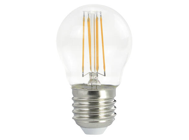 LED Krone FLM E27 827 4,5W 470lm StepDIM Klart glass-4 rette filamenter StepDIM