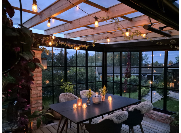 LED lyslenke 10m klart glass FLM IP44 1800K 18W ST45 