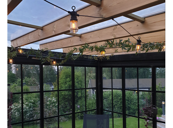 LED lyslenke 10m klart glass FLM IP44 1800K 18W ST45 