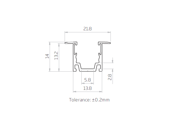 Serrate T-Profil F23 1m LED Neon Clear Lighting