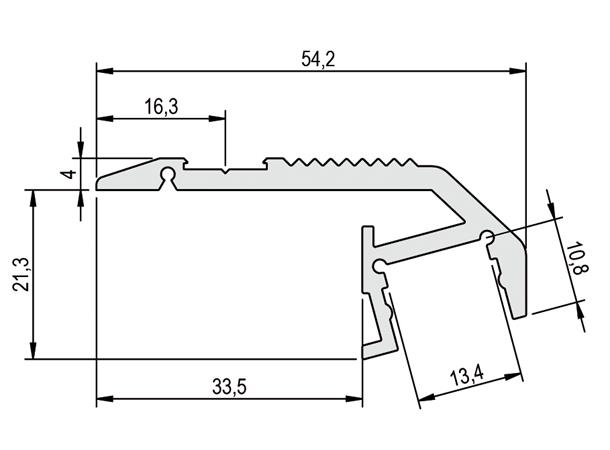 Scala Trappeneseprofil nedlys 2m 52,4x25,3mm