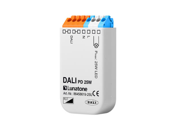 DALI-2 PD 3-25VA fasedim universal Obs, kun 20% av max last ved bruk av LED