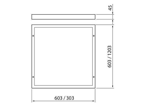 Plateia Q monteringsramme 120x30cm hvit Selges uten garanti pga lagertømming