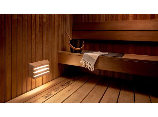 Sauna LED Horison. 827 8W 500LM IP65 DIM Badstuelampe Horisontal / Bredsmal 