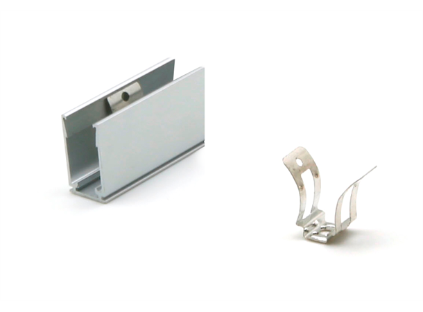 Alu U profil for F22 m/festeclips 35mm 