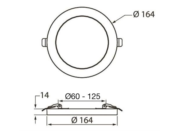 Cio 9W 830 500lm ø164mm faseDIM LED plafond, hvit utenpåliggende