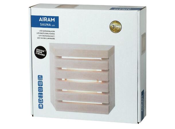 Sauna LED Square 827 8W 500lm IP65 DIM Badstuelampe Kvadratistk 