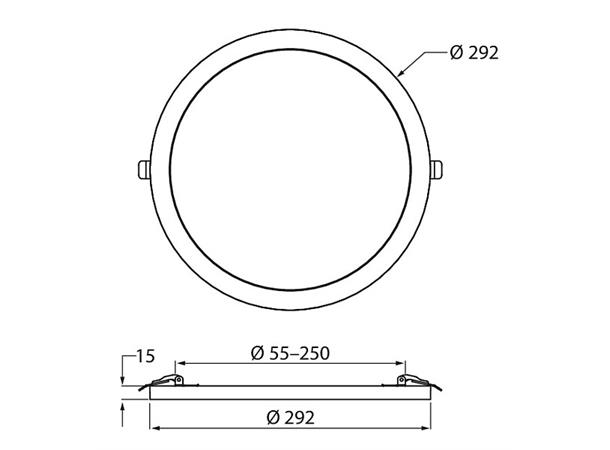 Cio 16W 830 1500lm ø292mm faseDIM LED plafond, hvit utenpåliggende