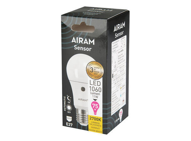 LED Classic Sensor E27 827 11W 1060lm Opalt glass