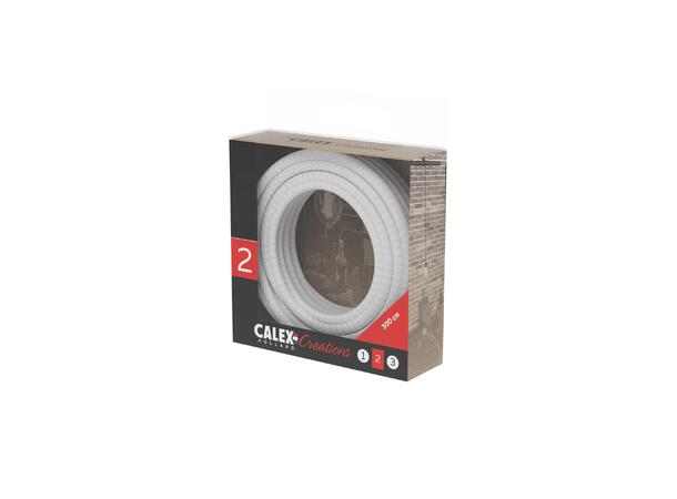 Creation Tekstilkabel 3m Hvit 2x0,75mm2 - maks 250V 60W 