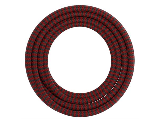 Creation Tekstilkabel 3m Rød/Sort 2x0,75mm2 - maks 250V 60W
