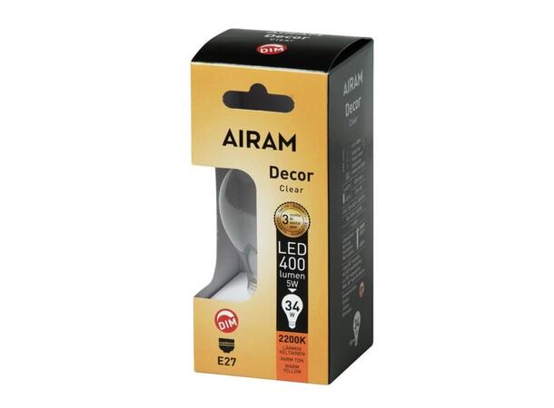 LED Classic A60 FLM E27 822 5W 400lm DIM Klart glass - 4 kryssede filamenter 