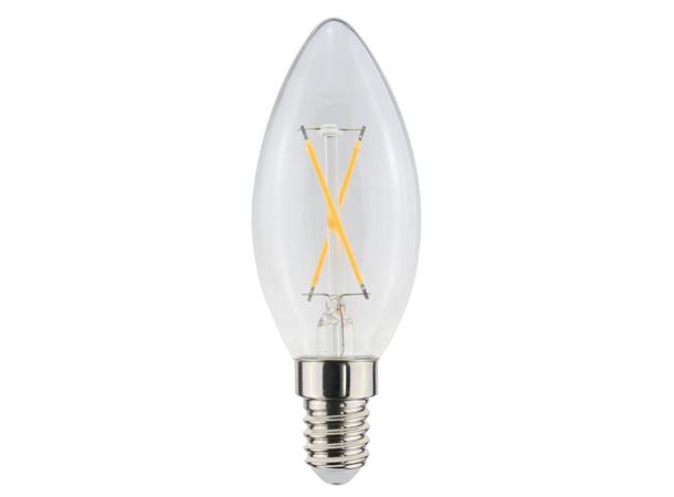 LED Mignon FLM E14 822 1W 90lm Klart glass - 2 kryssede filamenter