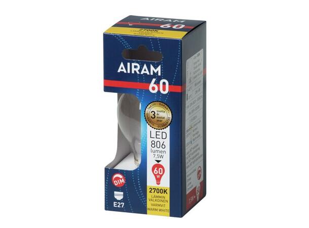 LED Classic A60 FLM E27 827 7W 806 DIM Klart glass - 4 rette filamenter