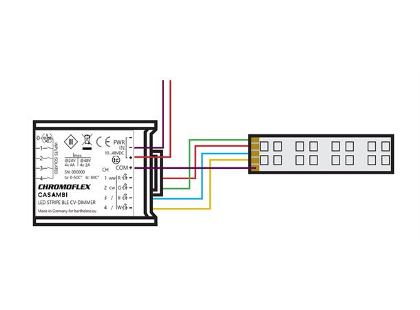 LED dimmer Casambi 4x4A 10-48VDC chromoflex