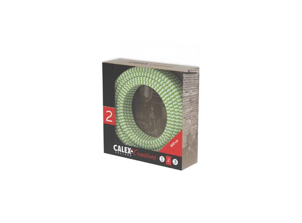 Creation Tekstilkabel 3m Lime/Hvit 2x0,75mm2 - maks 250V 60W 